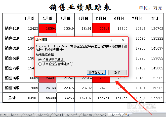 excel表格按单元格颜色进行排序的方法和技巧