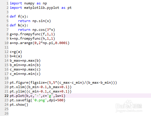 用matplotlib画函数图像（python3.6）