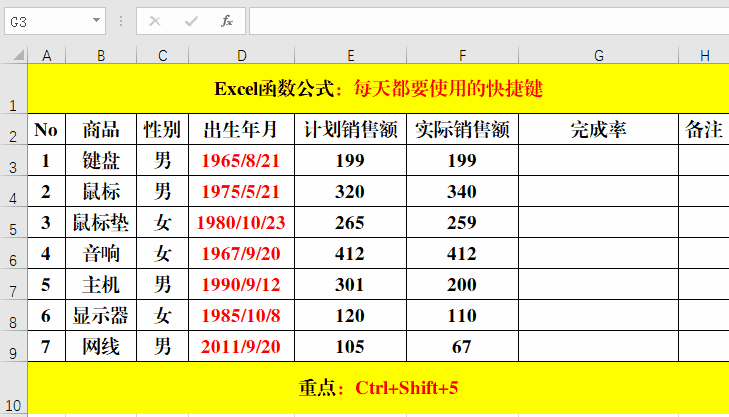 Excel快捷键，每天都要用到，还提高工作效率