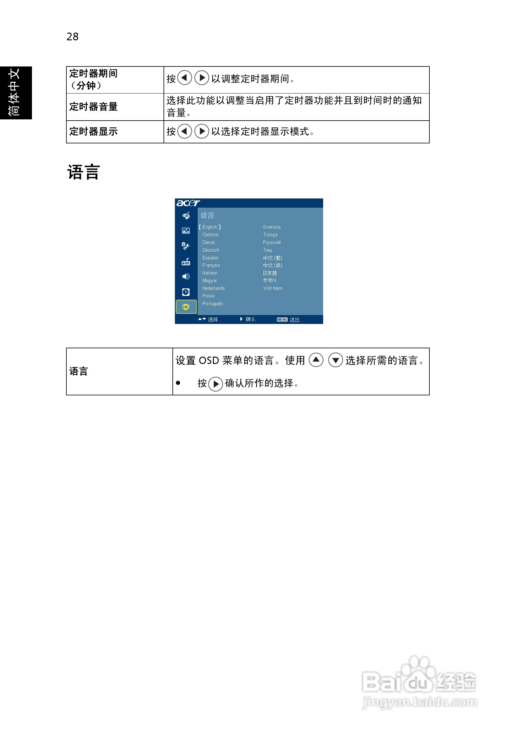 宏基PN-W10投影机使用说明书:[4]
