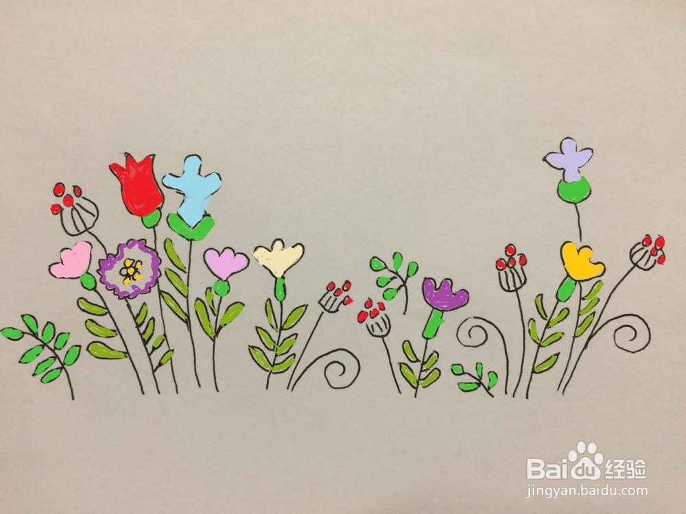 黑板报小花插图的画法