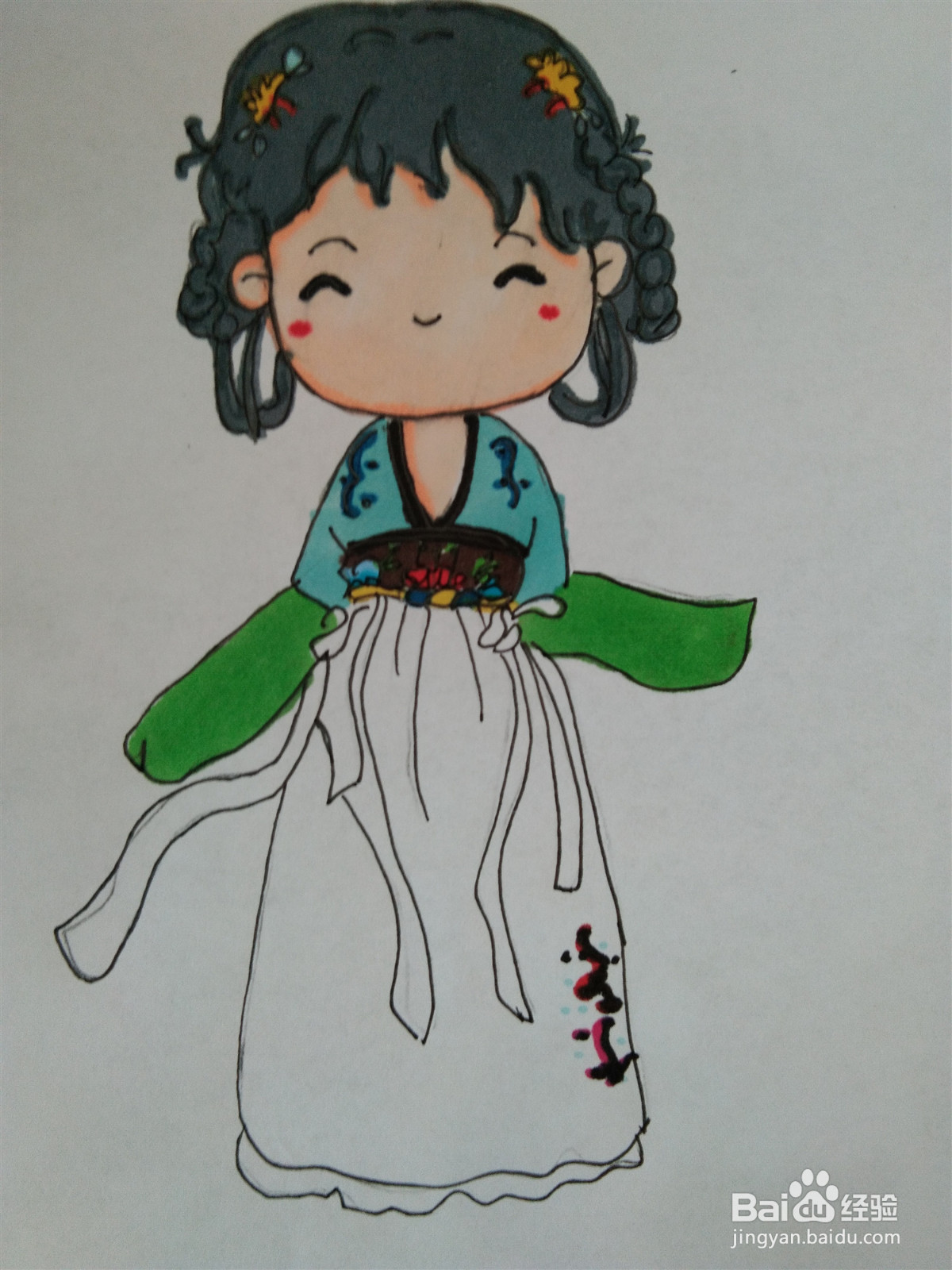 古风少女简笔画怎么画？