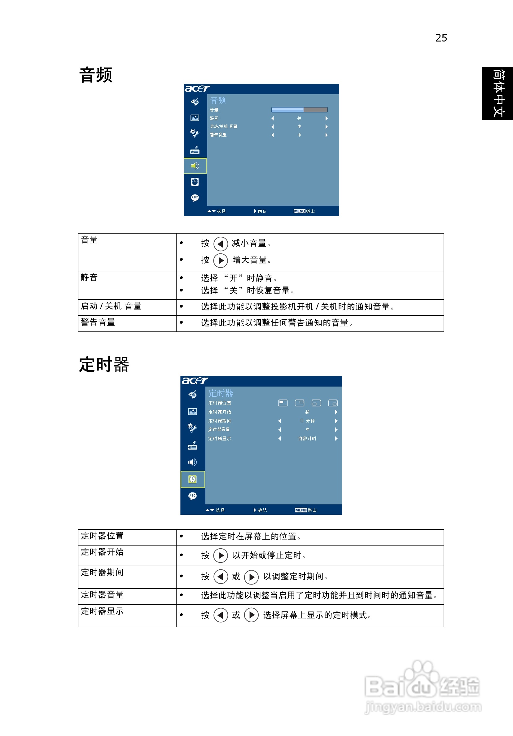 宏基P1266n投影机使用说明书:[4]