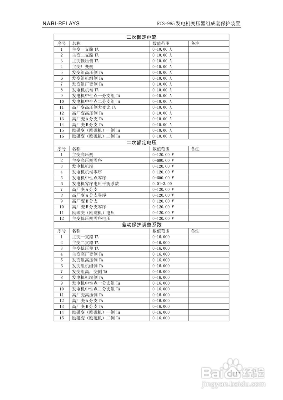 南瑞RCS-985G发电机变压器成套保护装置技术说明书:[13]