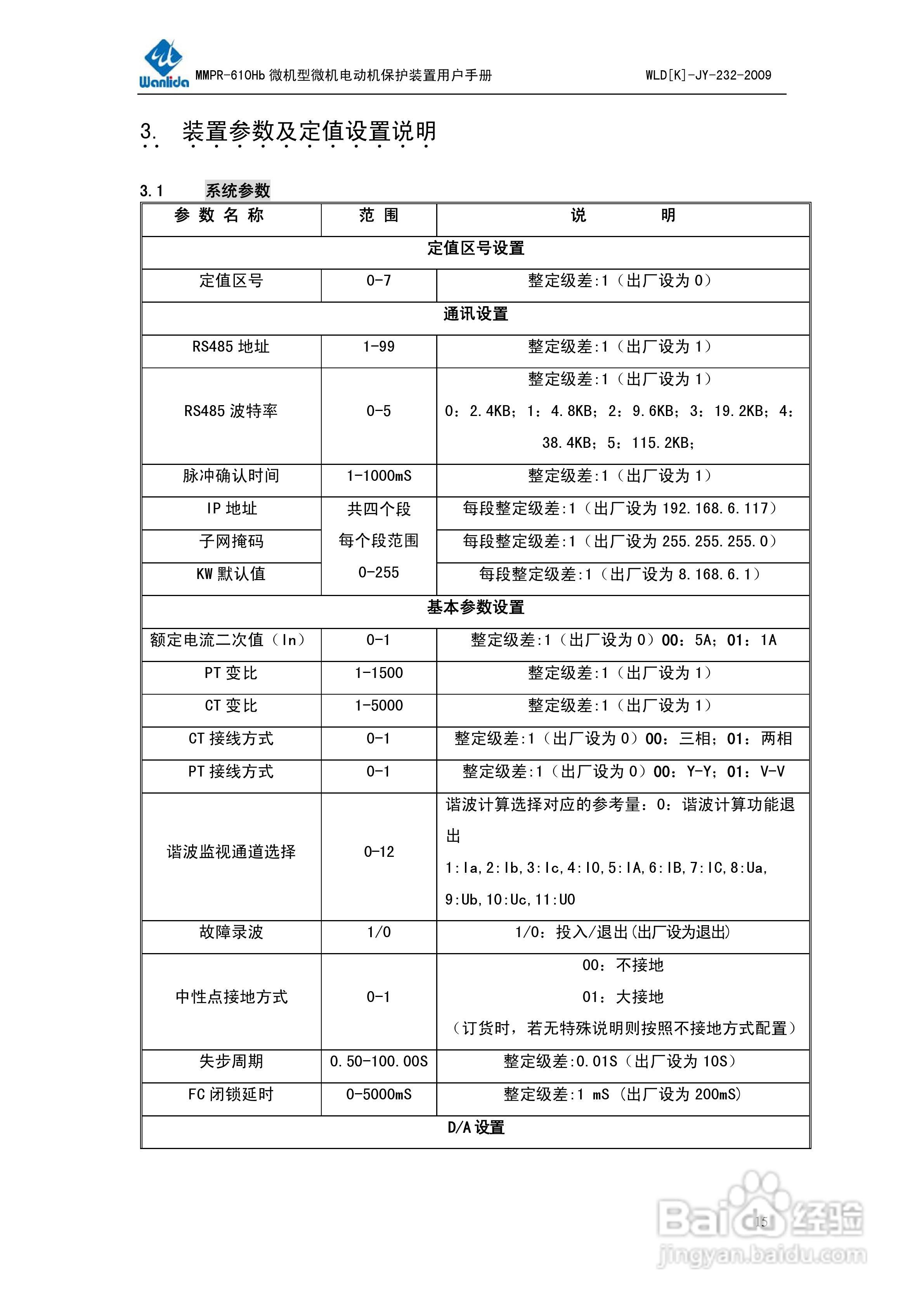 万力达MMPR-610Hb微机型电动机保护测控装置用户手册:[2]