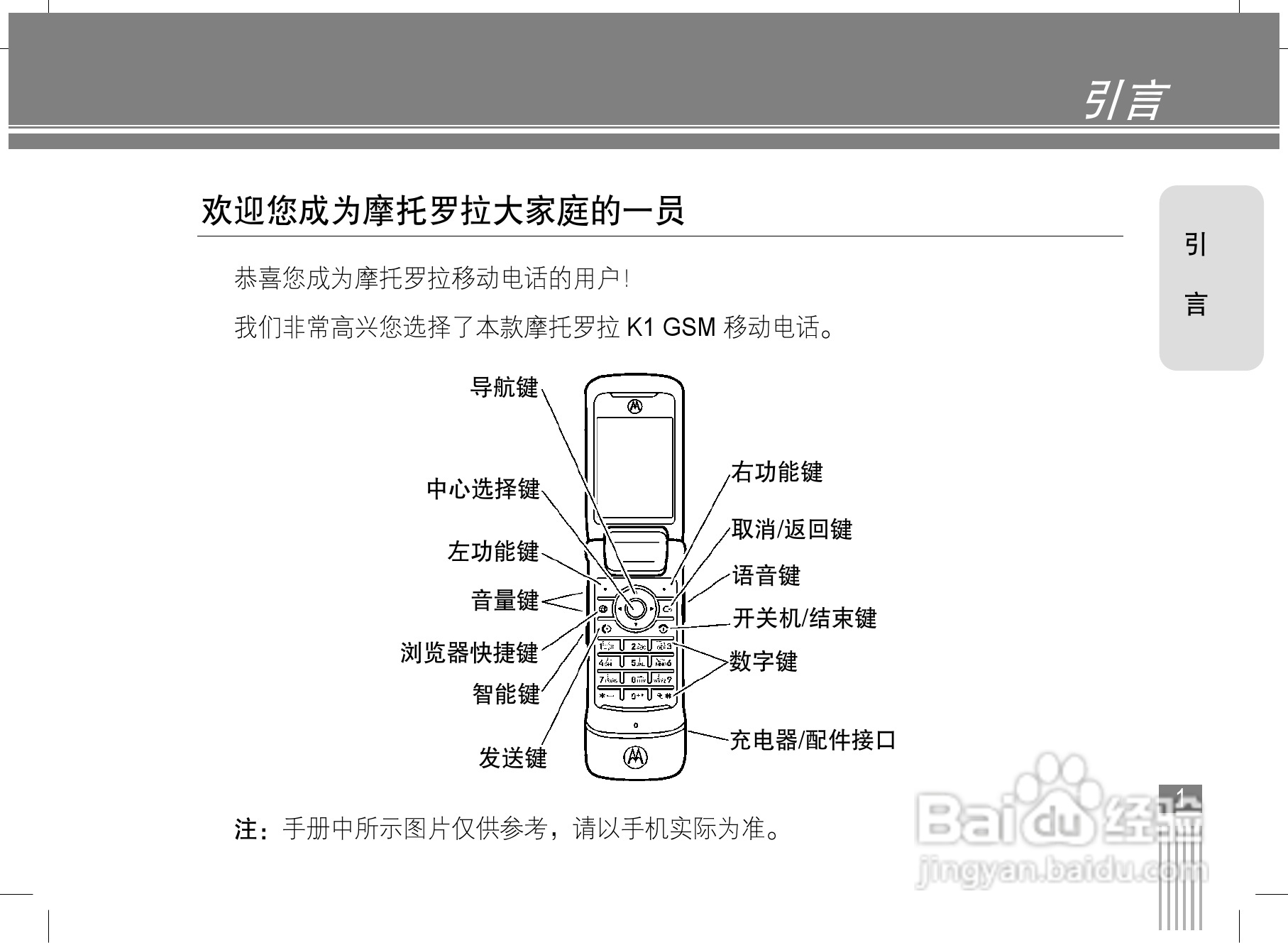 摩托罗拉K1手机使用说明书:[1]