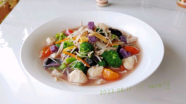 五菜菌菇烩鱼丸