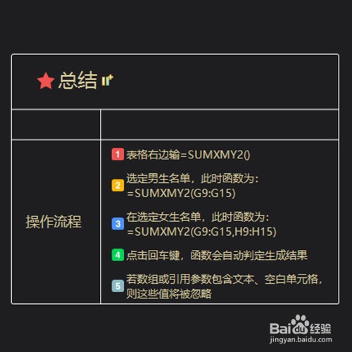 SUMXMY2函数怎么使用