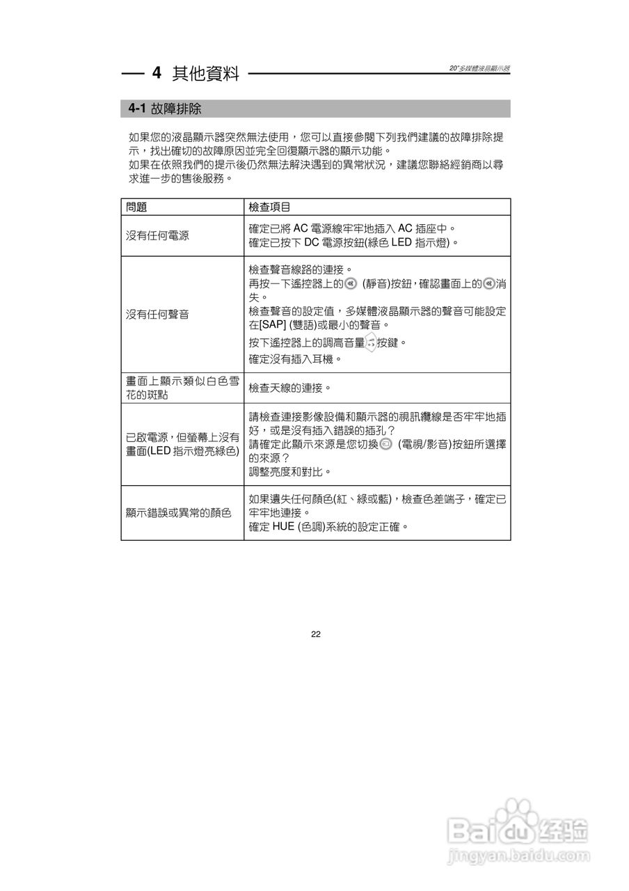 奇美多媒体液晶显示器N-3204型使用说明书:[3]