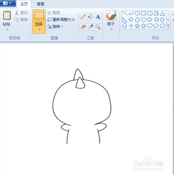 穿恐龙衣服小男孩的简笔画