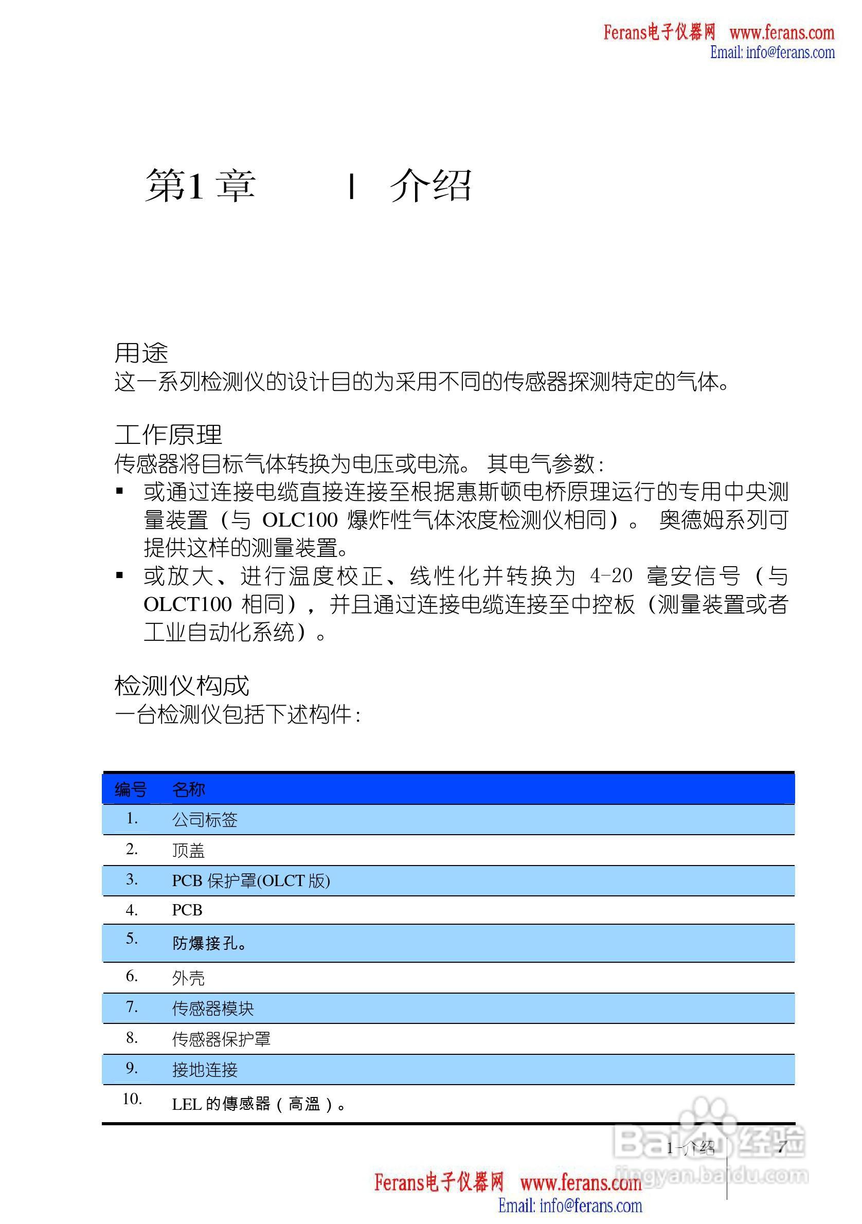 奥德姆OLCT100固定式气体检测仪说明书:[1]
