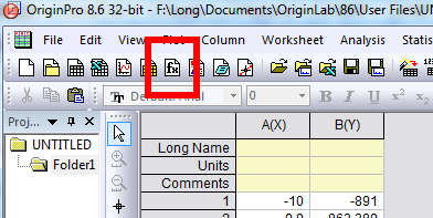 Origin使用：[14]作函数图像