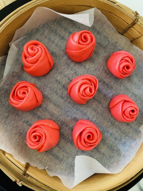 玫瑰花造型蒸面包