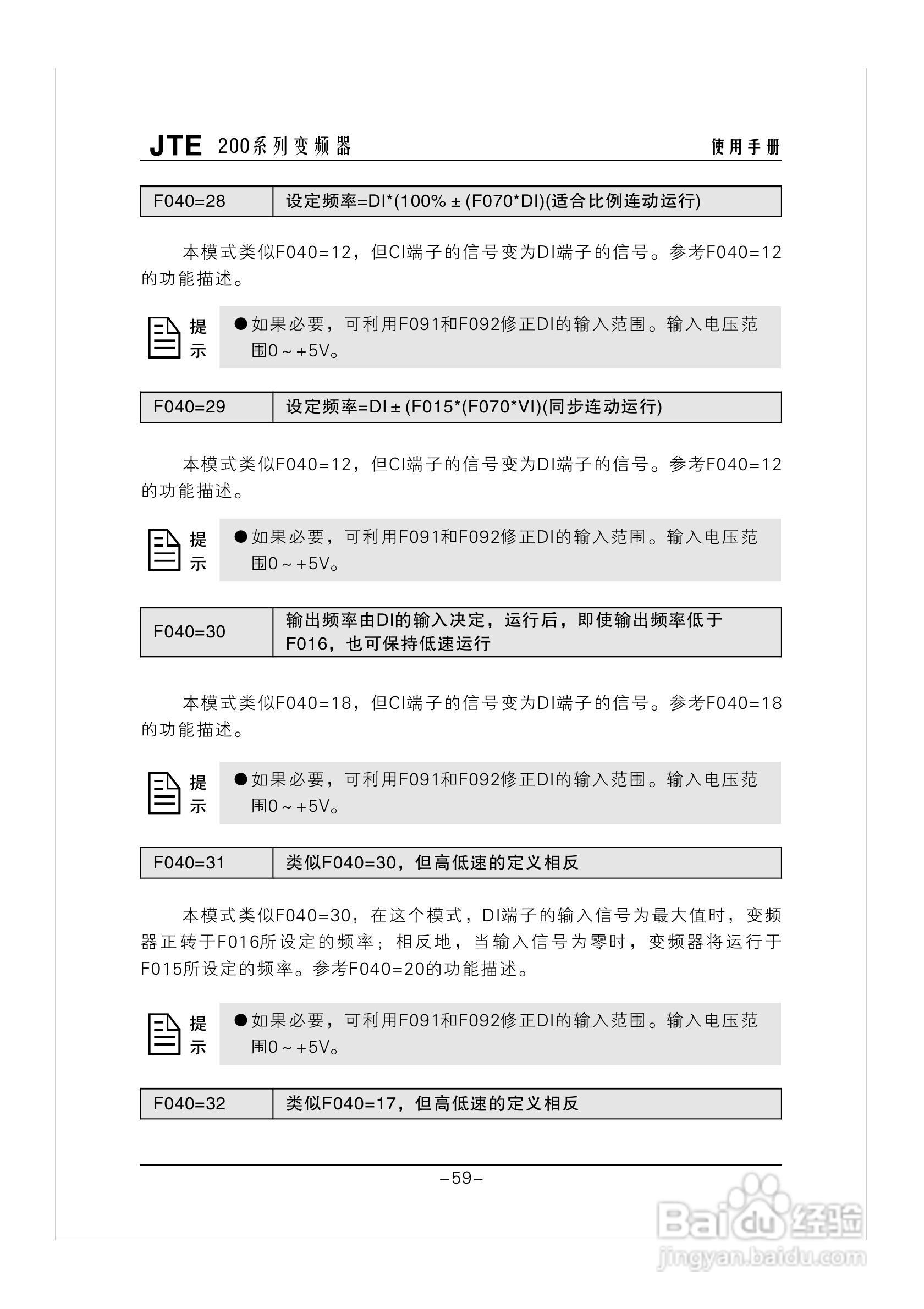金田JTE200变频器说明书:[7]