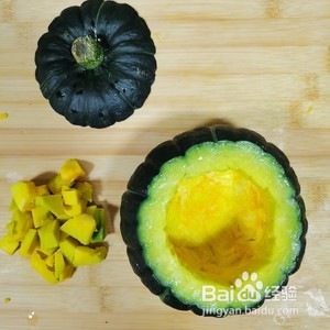 南瓜里面蒸米饭的做法