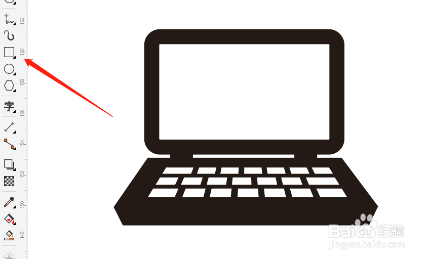 如何用Coreldraw软件画笔记本电脑？