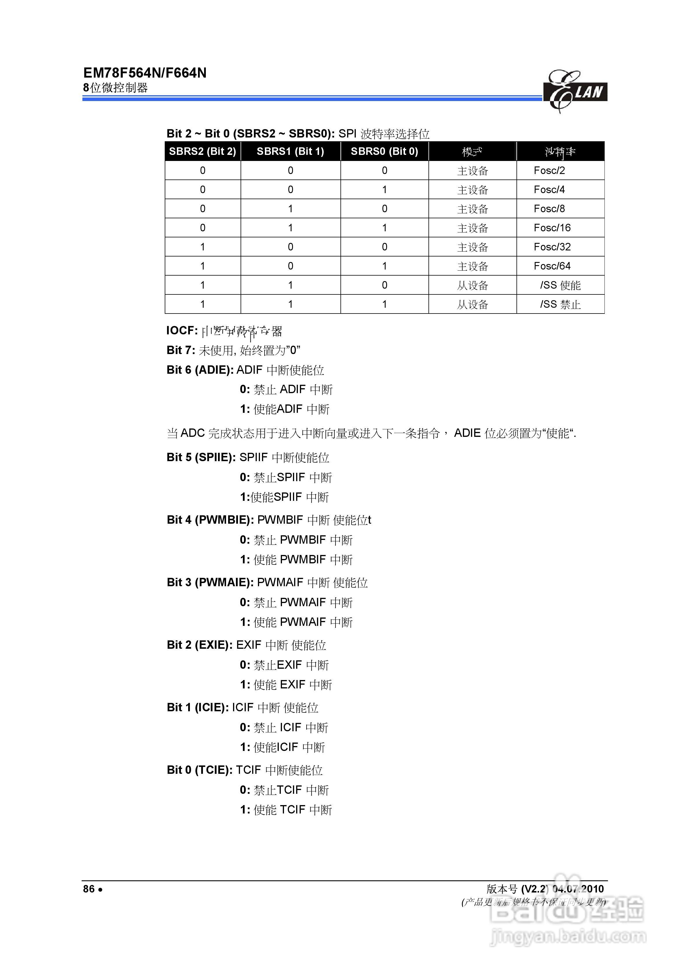 EM78F564N/F664N 8位微控制器说明书:[10]