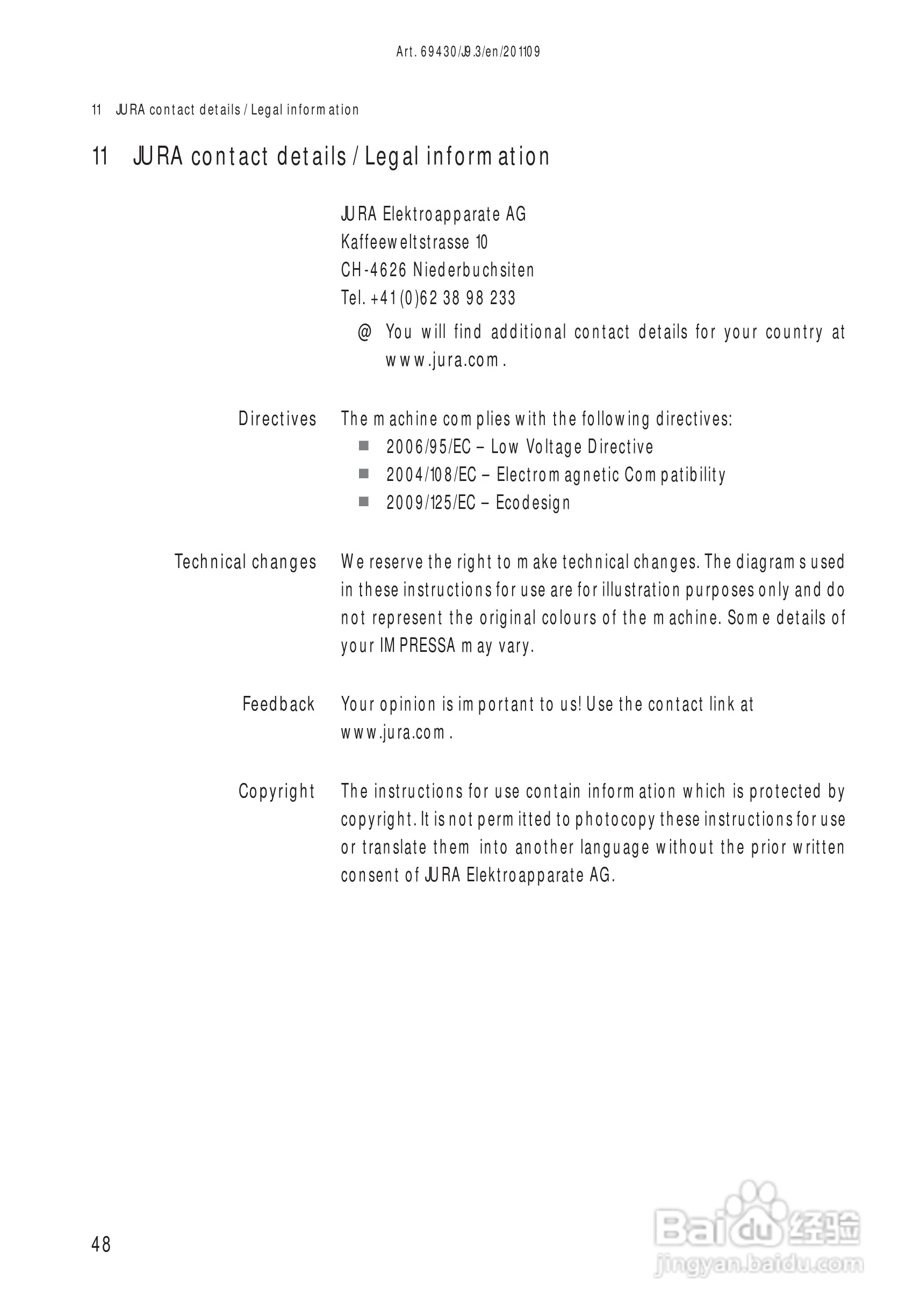 JURA IMPRESSA J9.3 One Touch TFT 咖啡机使用手册:[3]