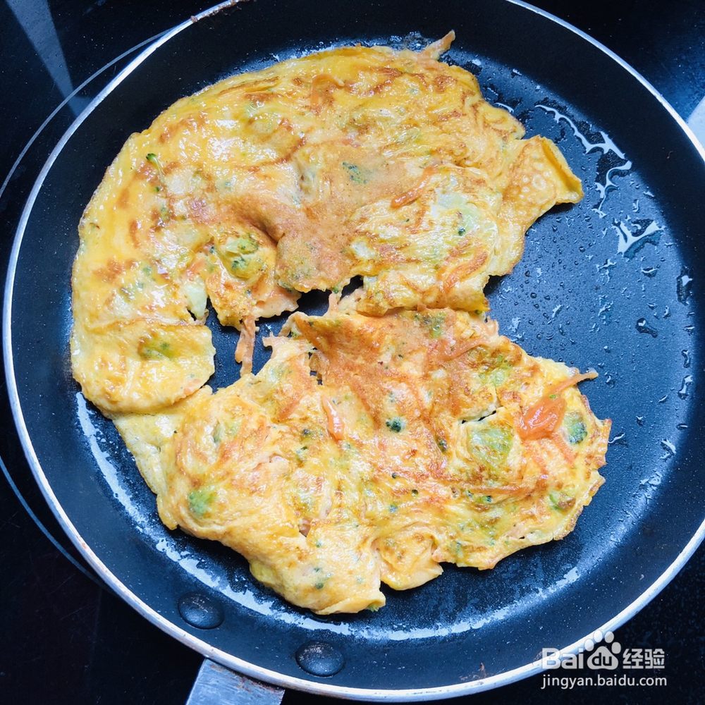 挑战自制力的西兰花胡萝卜鸡蛋饼