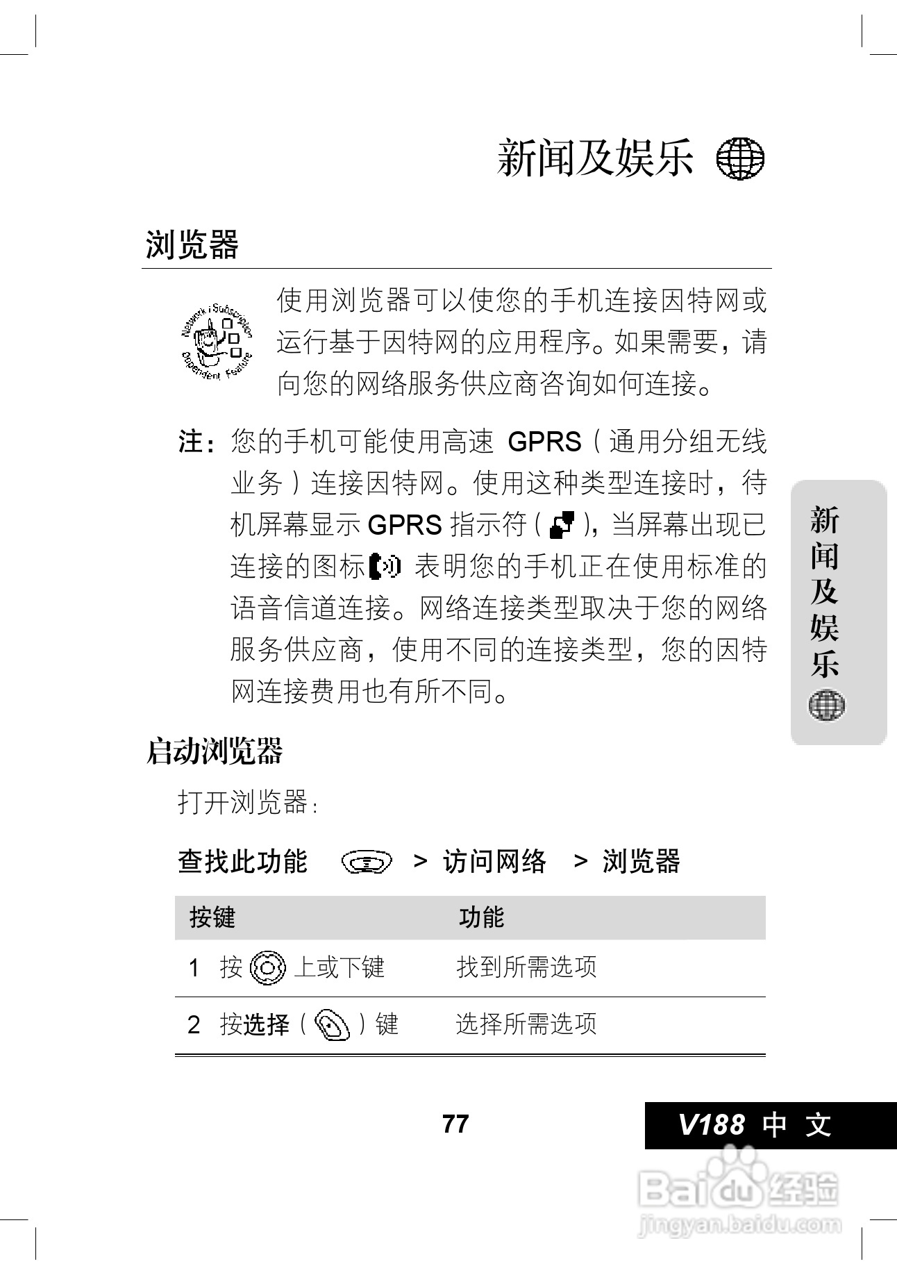 摩托罗拉V188手机使用说明书:[8]