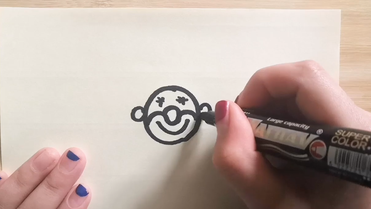 如何画简笔小丑