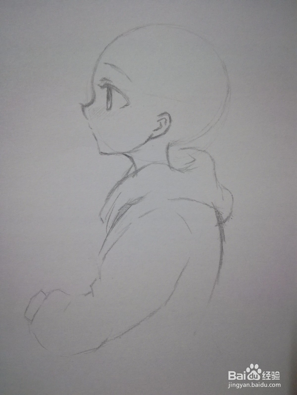 侧面漫画人物手绘起稿过程