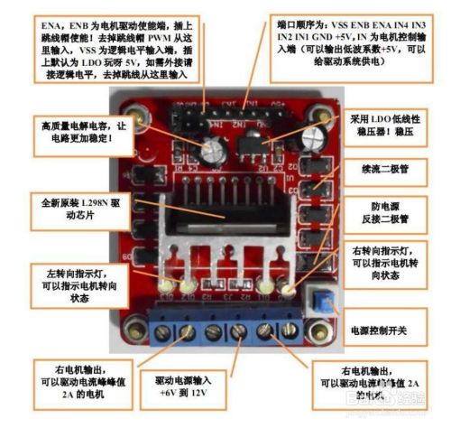 L298n电机驱动模块使用方法 百度经验