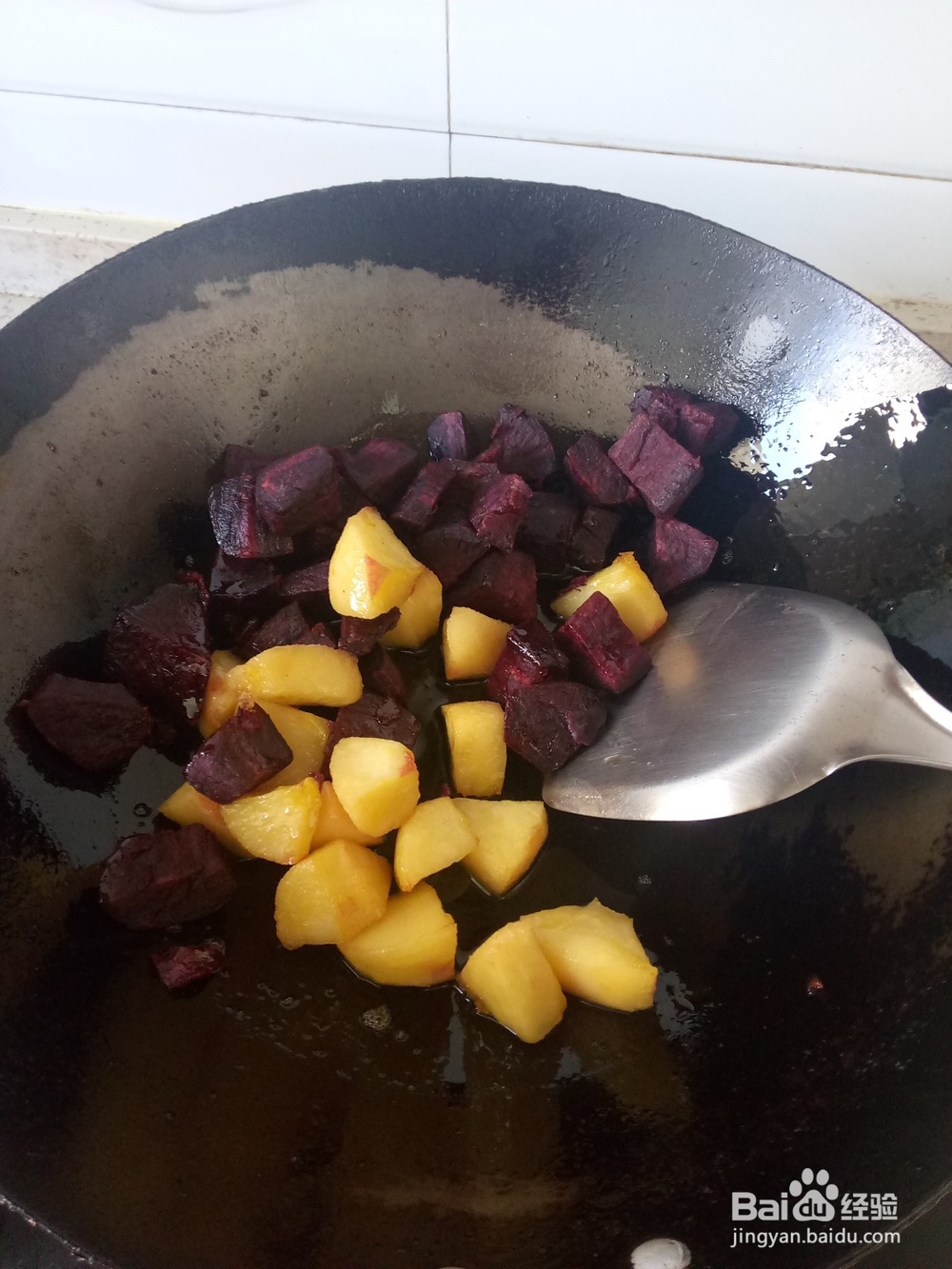 糖醋炒紫薯苹果