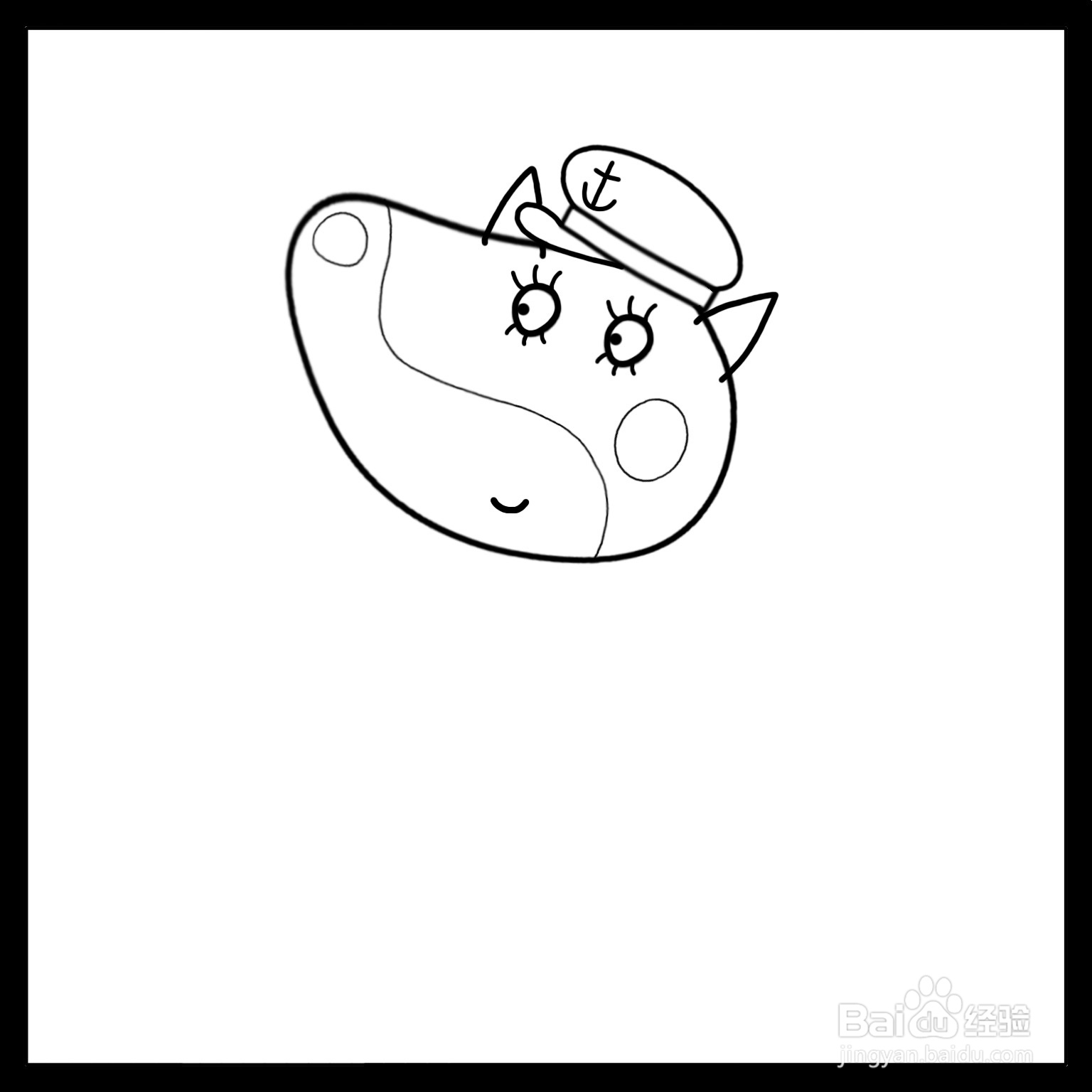 怎么画柯基女士简笔画(小猪佩奇)