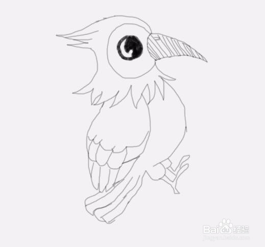 简笔画啄木鸟是怎么画的