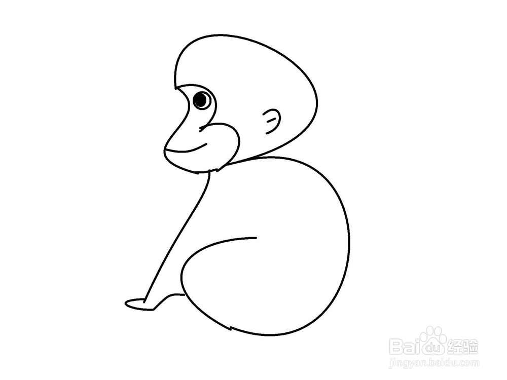 用数字3画猴子的方法