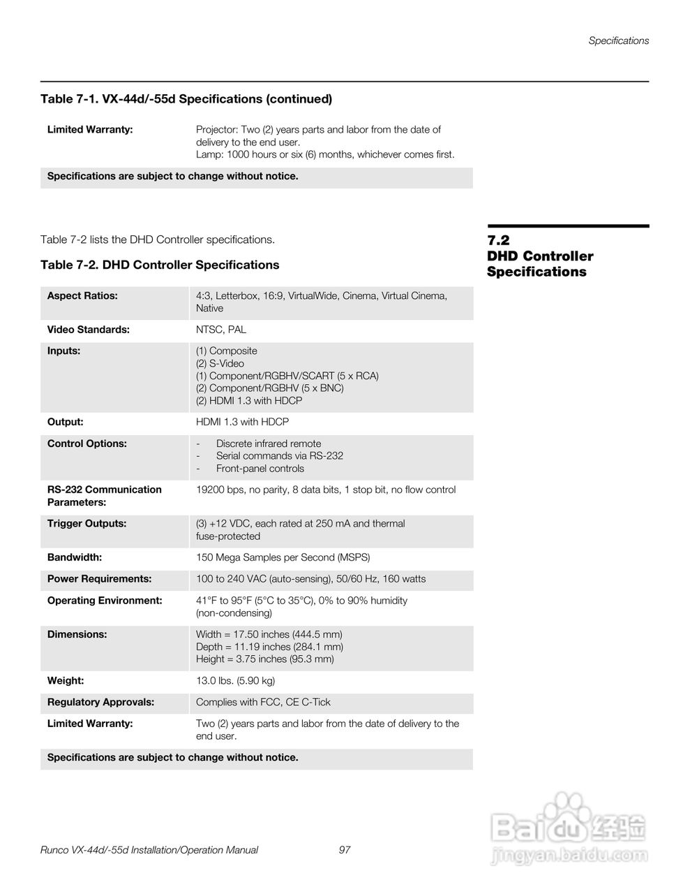 Runco VX-55d投影机使用说明书:[12]