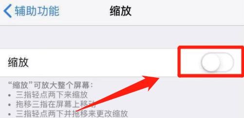 苹果手机怎么关闭缩放功能