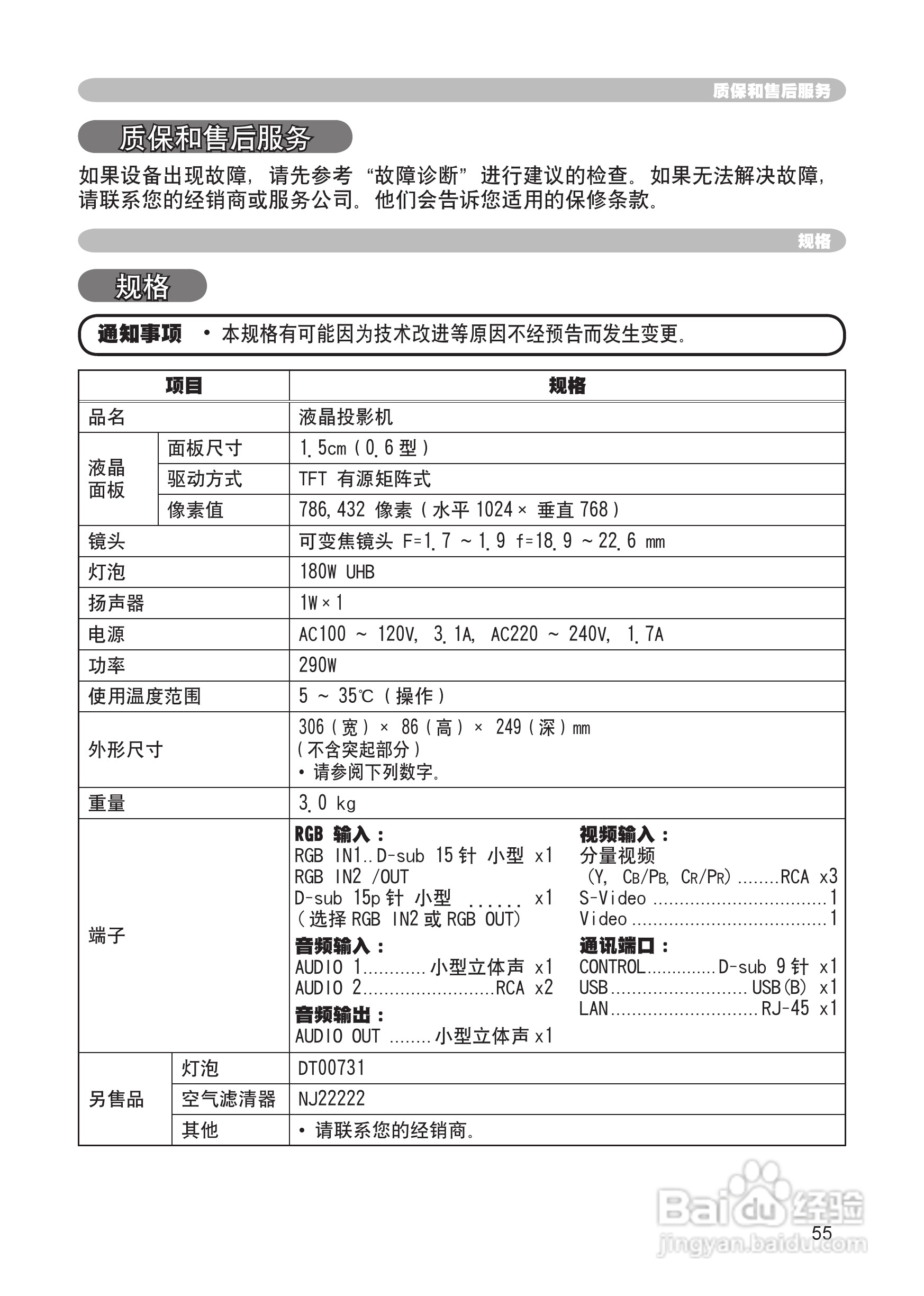 日立 ED-X8255投影机说明书:[6]