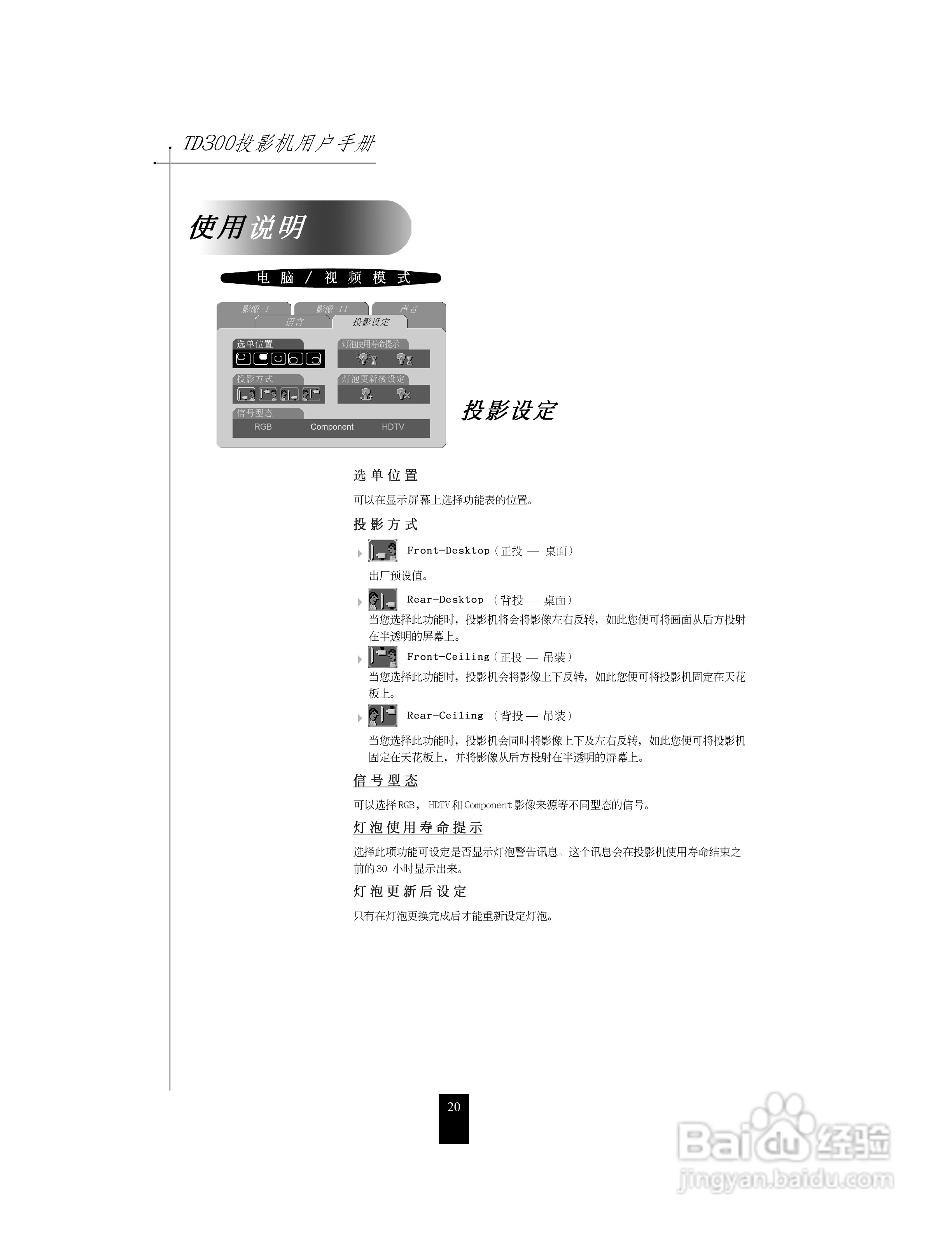 联想投影机TD300使用说明书:[2]