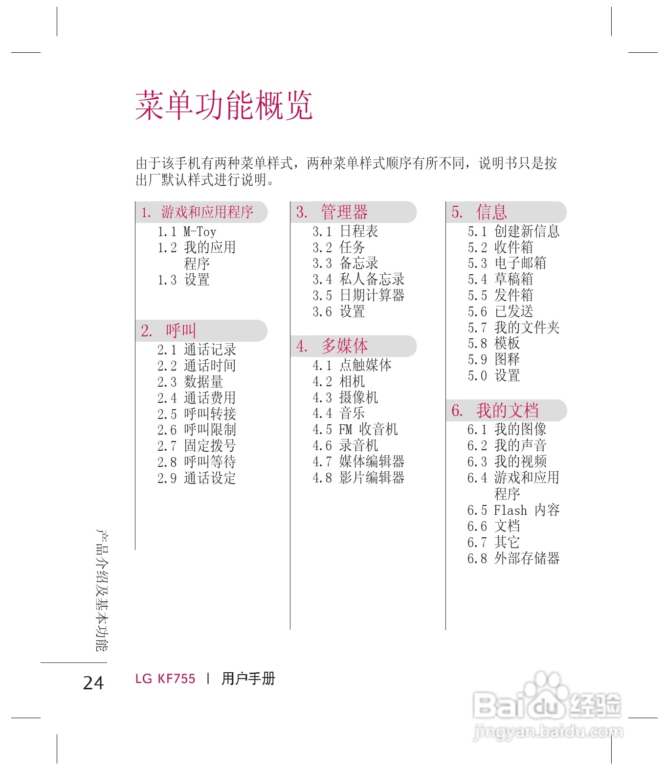 乐金手机KF755型使用说明书:[3]