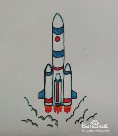 <b>火箭画法教程。怎么画火箭，如何画火箭？简笔画</b>