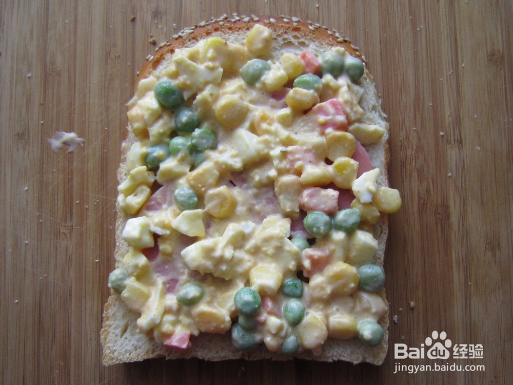 营养快手的早餐主食-----火腿沙拉三明治