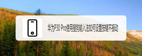 华为P30 Pro使用搜狗输入法如何设置按键不振动