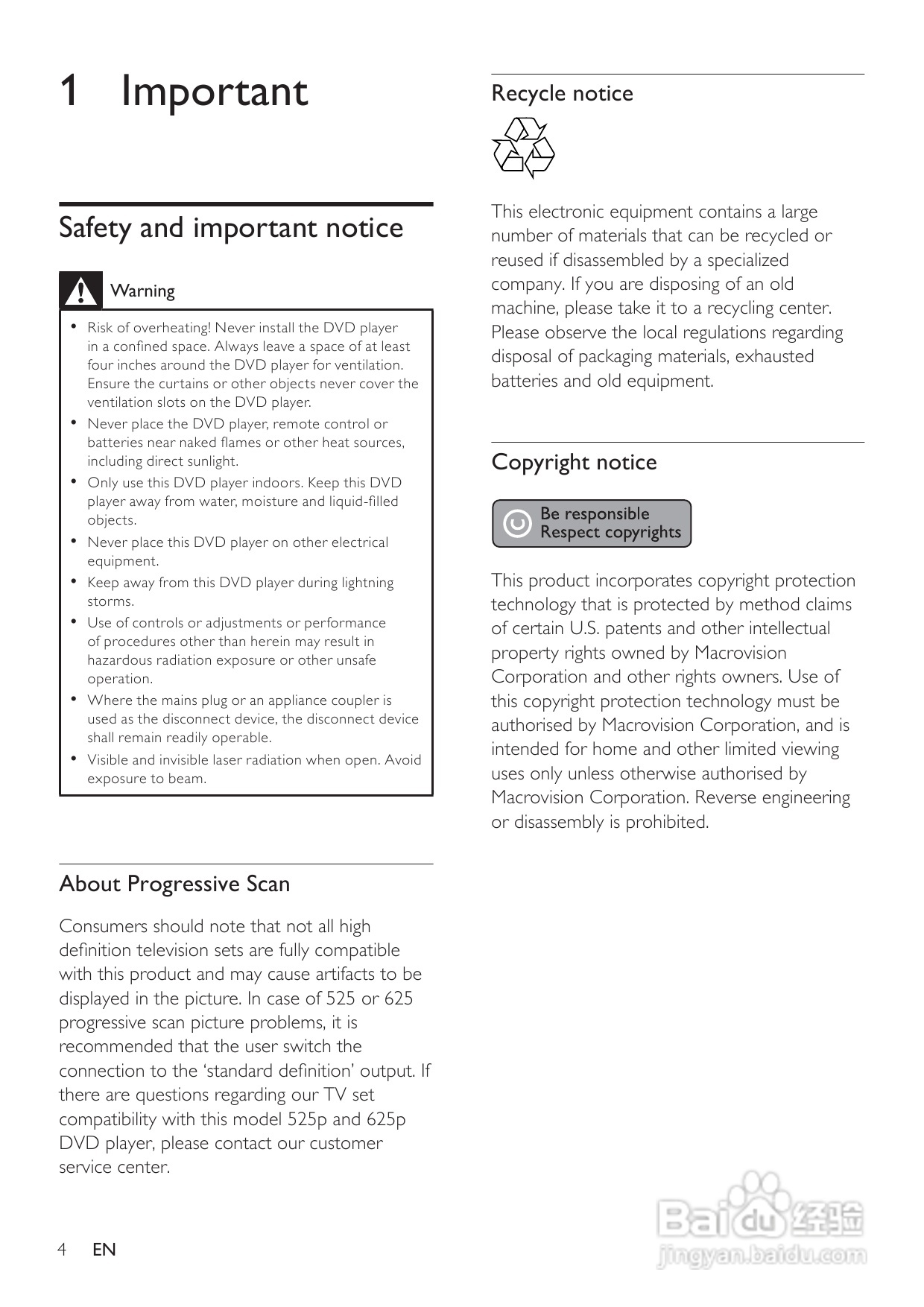 飞利浦DVP3388K/98 DVD播放机使用说明书:[1]