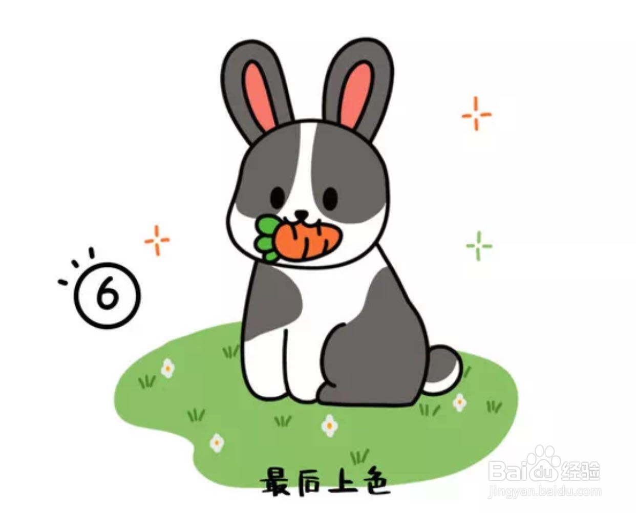 怎么画吃萝卜的兔子