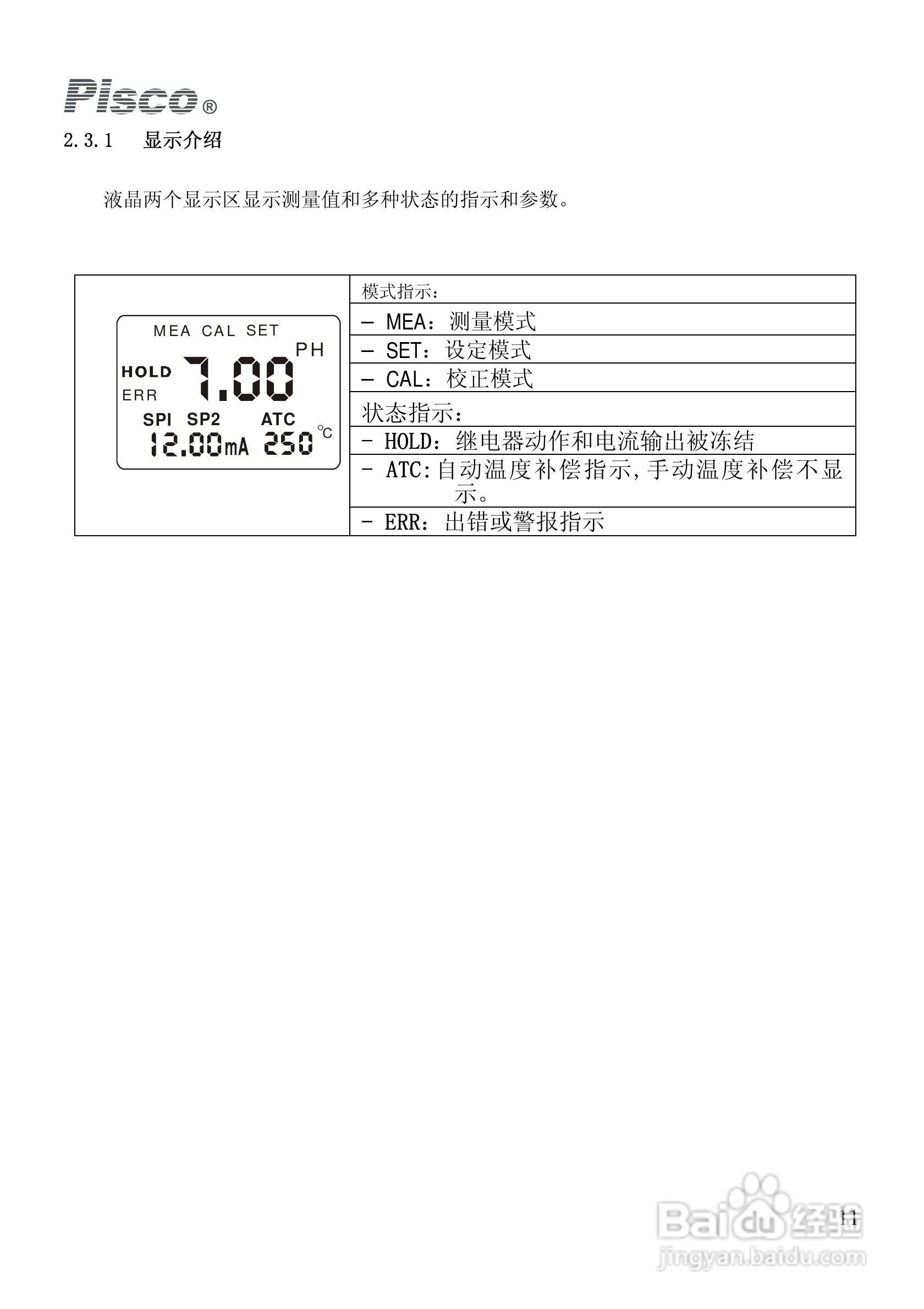 Pisco PH-500 PH550控制器/变送器使用说明书:[2]