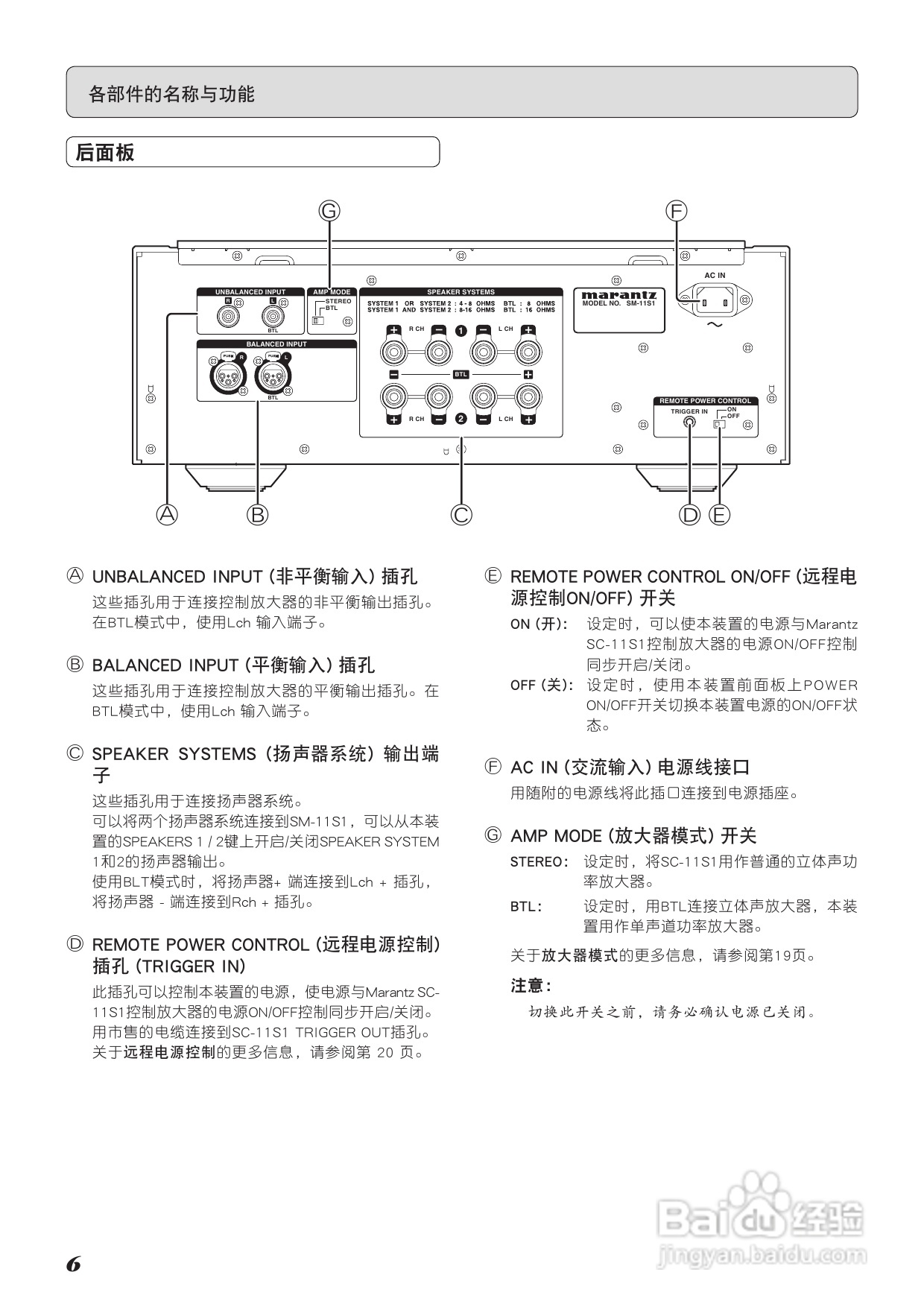 马兰士SM-11S1功放使用说明书:[1]