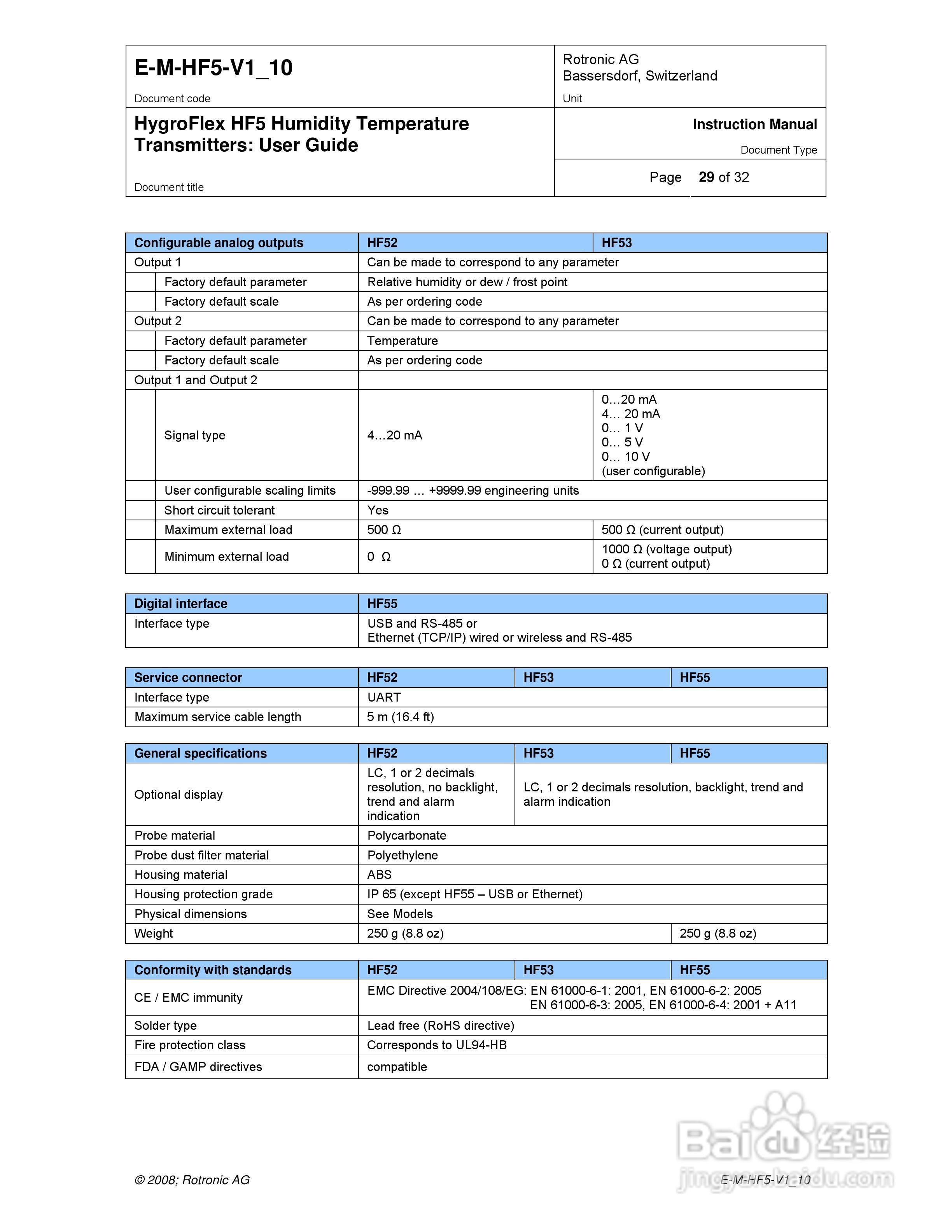 HF5工业温湿度变送器操作手册:[3]