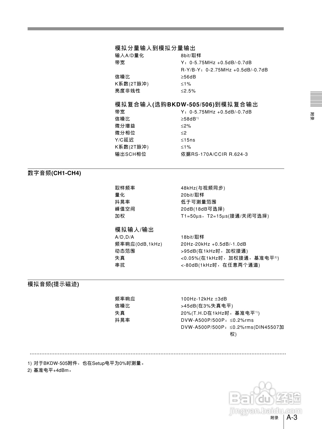 索尼DVW-A500P数字磁带录像机使用说明书:[3]