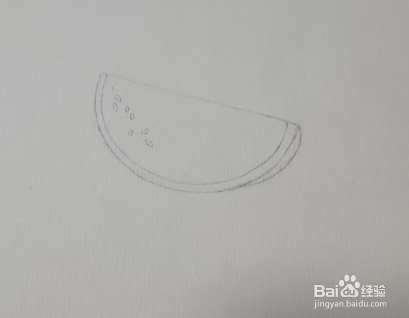 彩铅画之一块西瓜