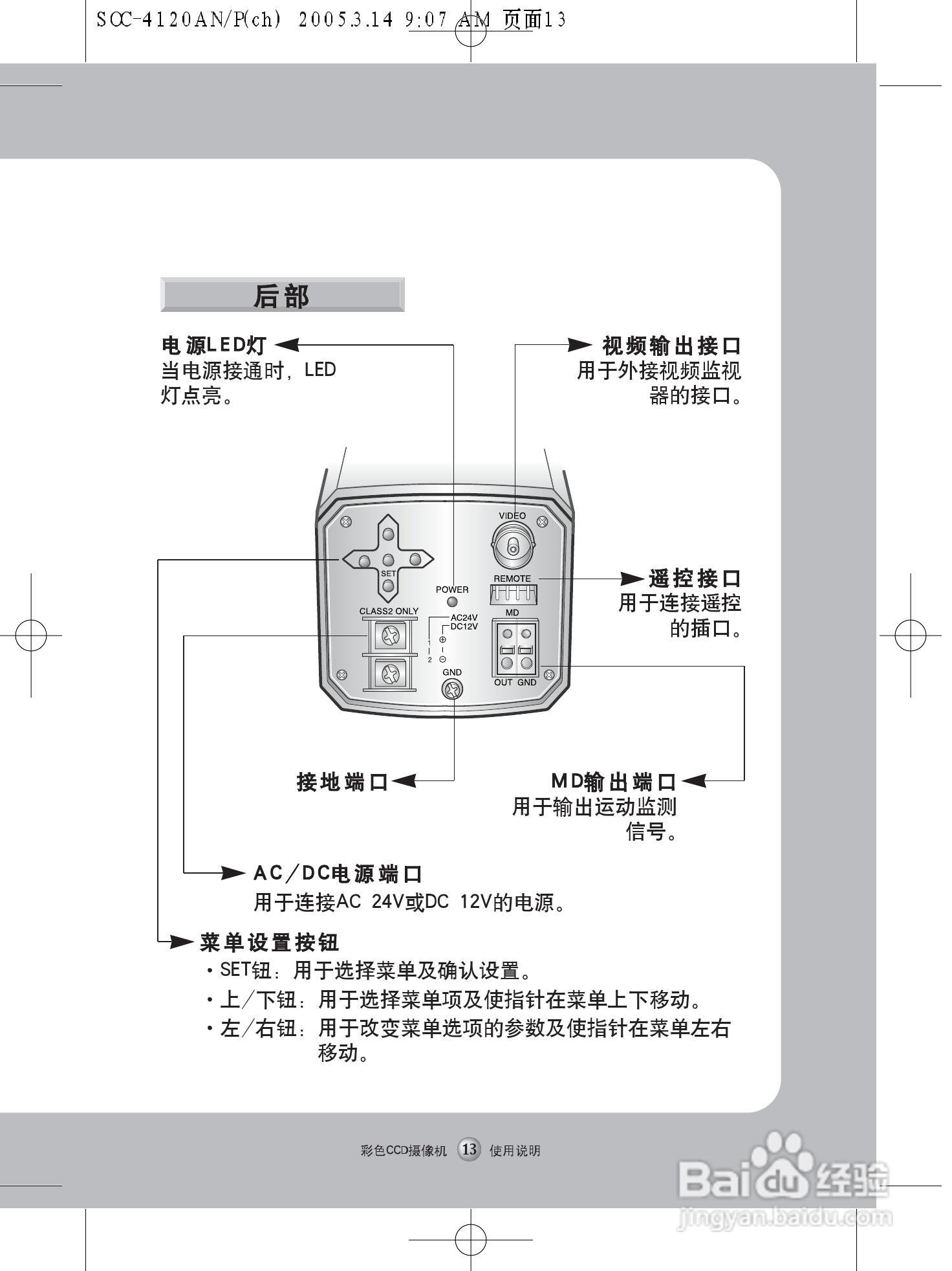 三星WDR彩色昼夜型CCD摄像机SOC-4120 AN/P使用说明书:[2]