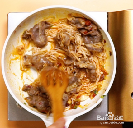 金针菇肥牛怎么炒好吃