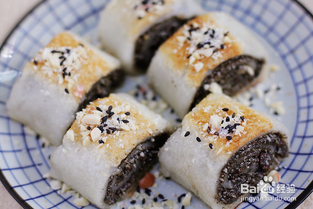 好吃不腻的外酥核桃芝麻糯米卷