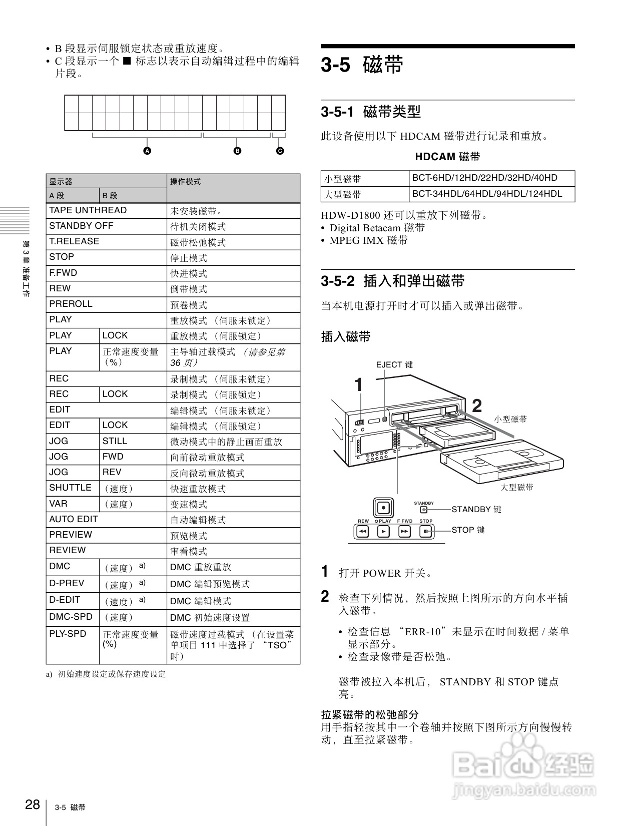SONY HDW-1800/D1800高清晰度数字磁带录像机操作手册:[2]